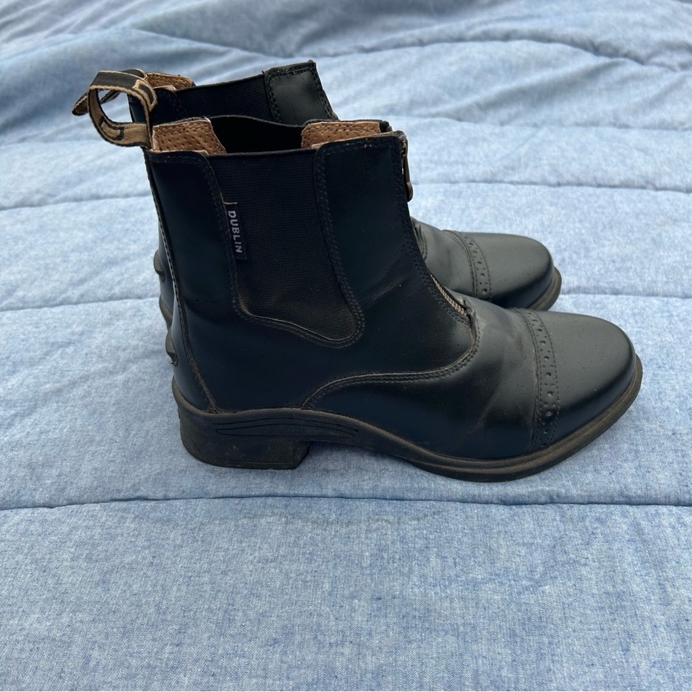 Dublin Altitude Black Leather Zip Paddock Equestrian Boots Size 7 - Picture 11 of 12